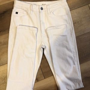 KanCan Shinny White Distressed Straight Leg 9/28